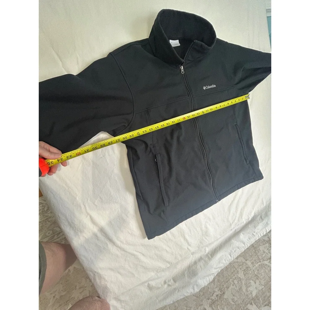 Columbia Mens Black Softshell Fleece Lined Full Zip Jacket Size 2X Big & Tall